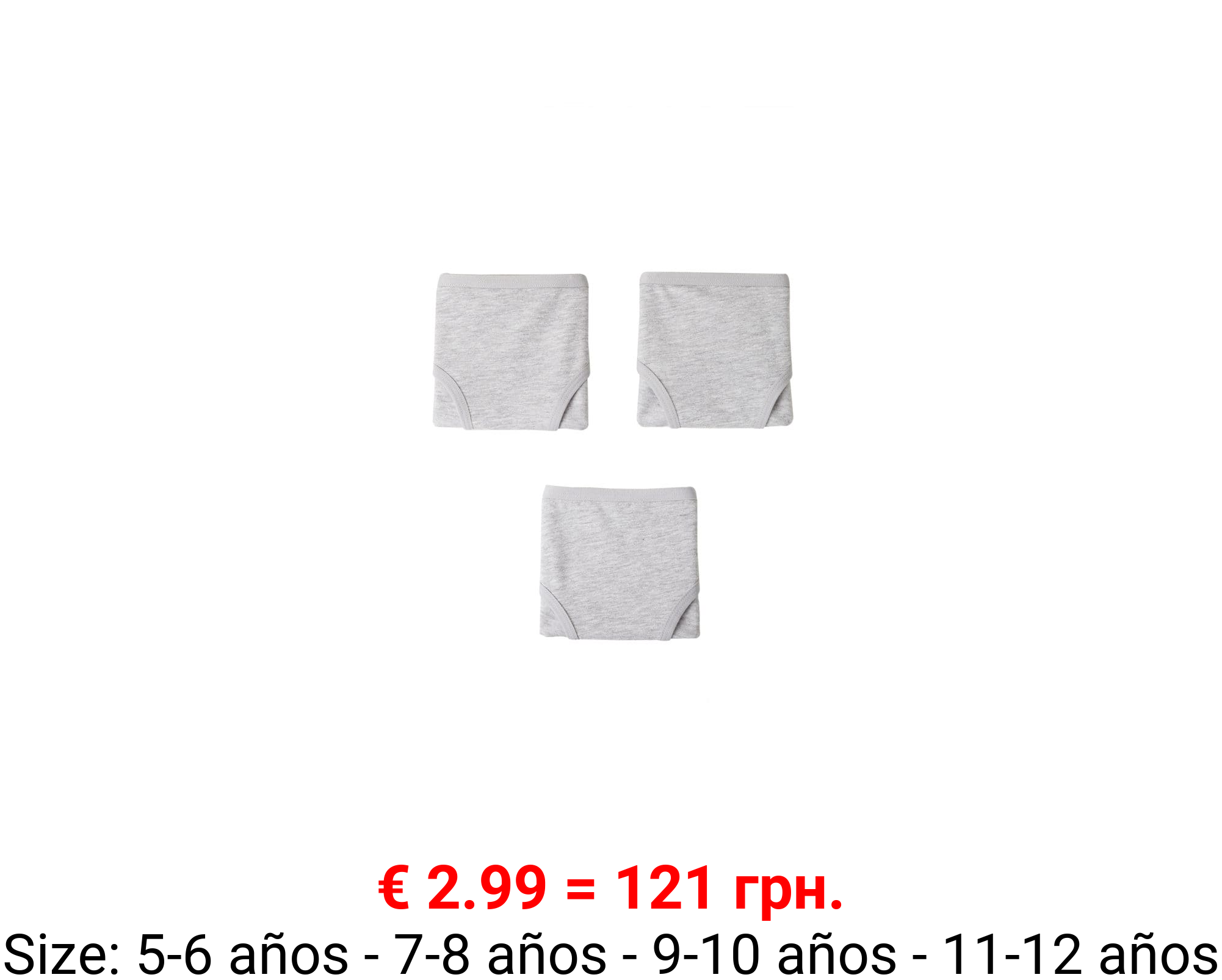 Pack 3 braguitas algodón