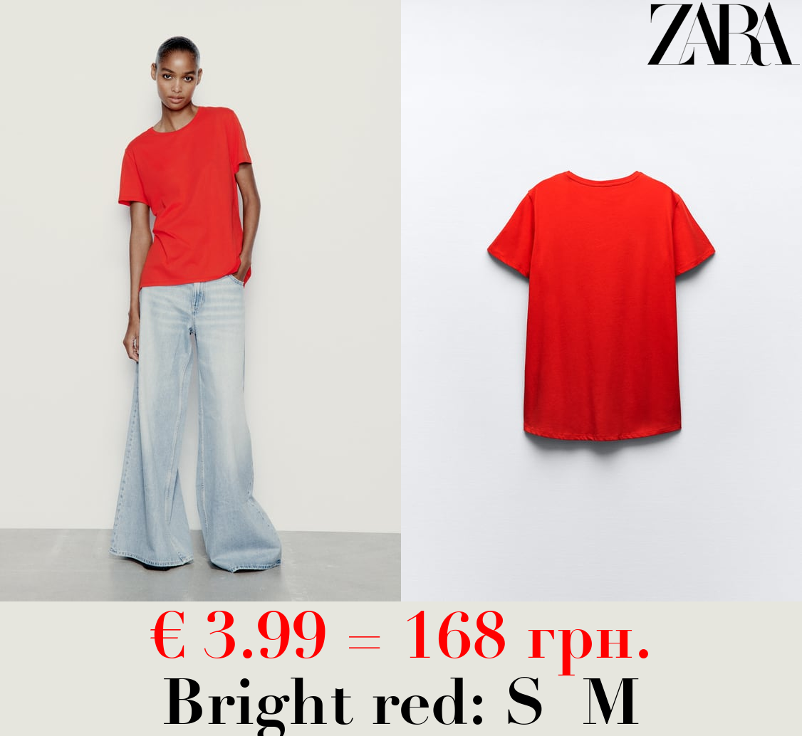 BASIC T-SHIRT WITH ASYMMETRIC HEM