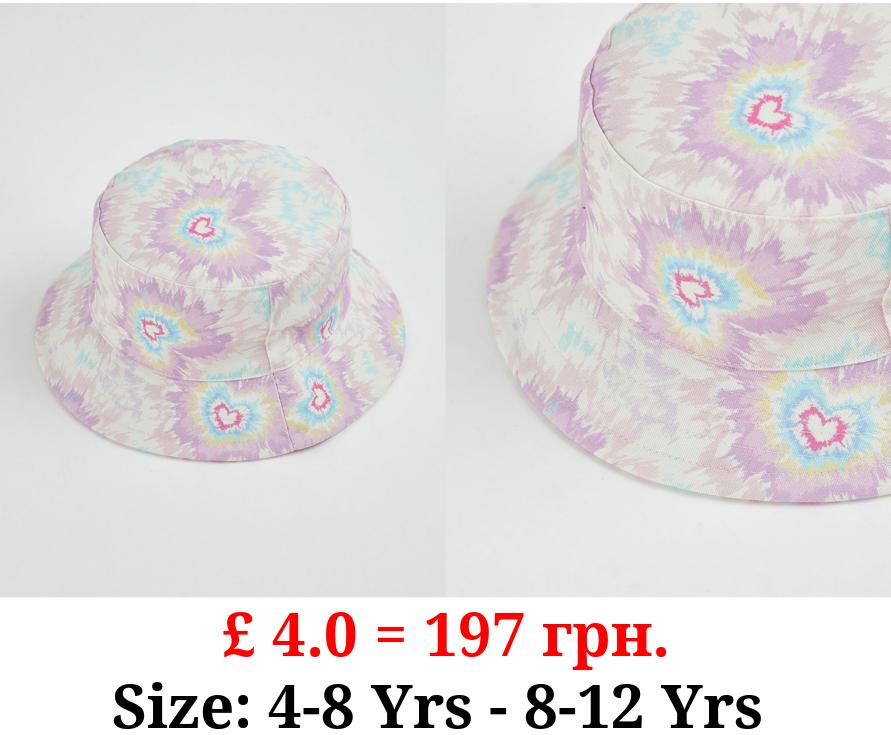 Lilac Tie Dye Heart Bucket Hat