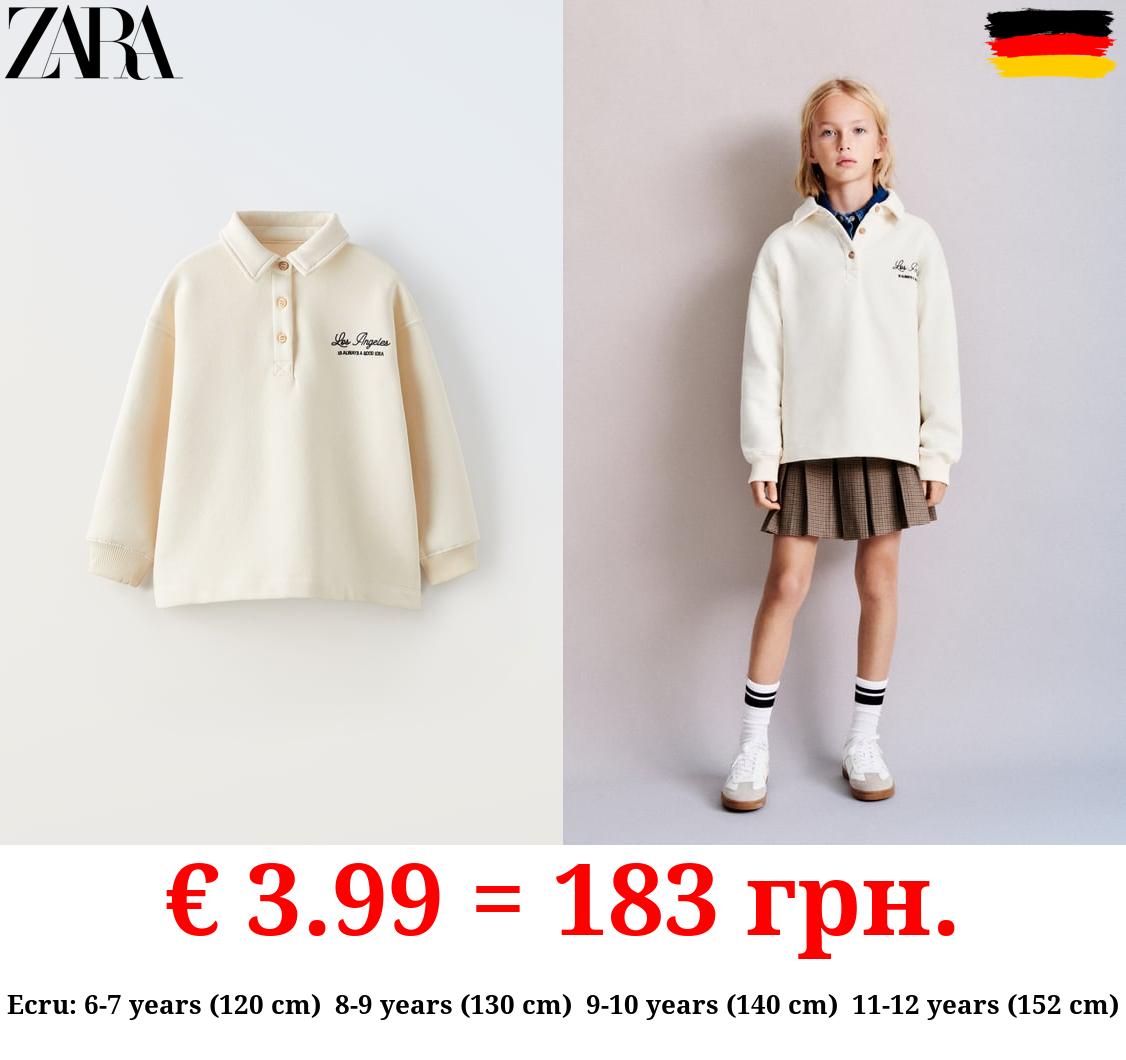 EMBROIDERED POLO SWEATSHIRT