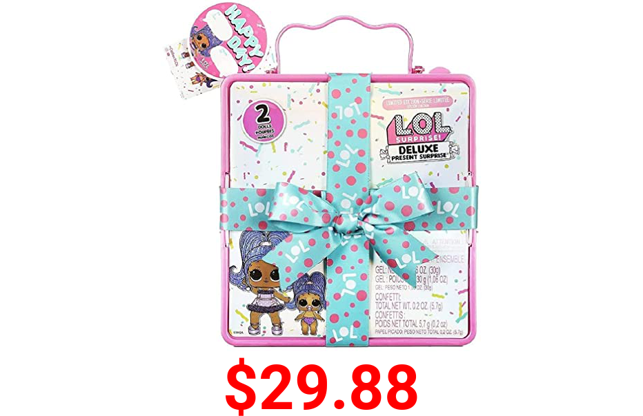 LOL Surprise Deluxe Present Surprise Series 2 Slumber Party Theme with Exclusive Doll & Lil Sister