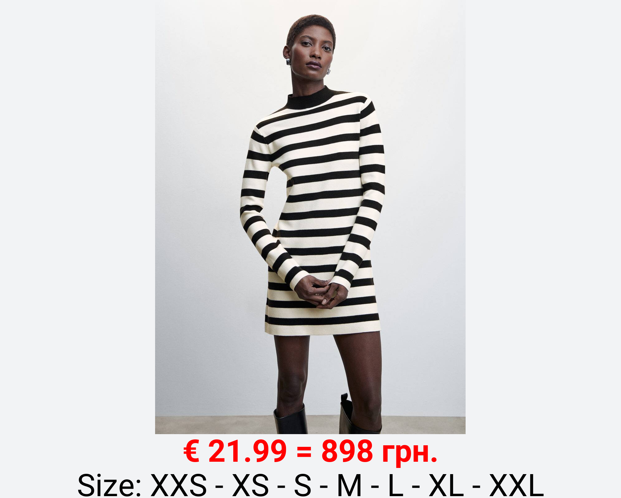 Vestido punto cuello perkins