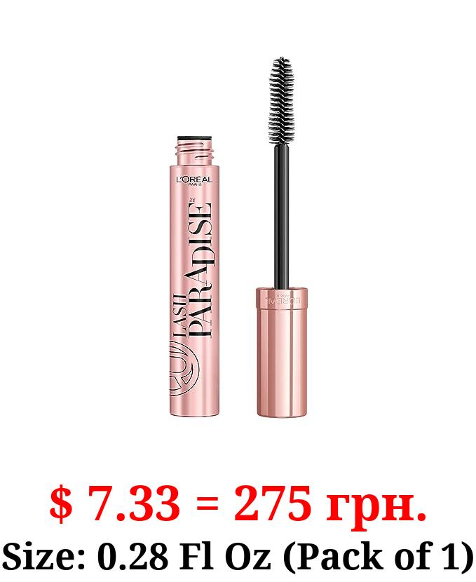 L’Oréal Paris Voluminous Makeup Lash Paradise Mascara, Voluptuous Volume, Intense Length, Feathery Soft Full Lashes, No Flaking, No Smudging, No Clumping, Blackest Black, 1 Count, Packaging May Vary