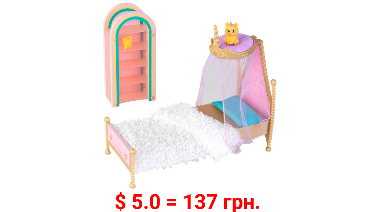 KidKraft Rainbow Dreamers Cloud Bedroom Dollhouse Furniture with 8 Pieces