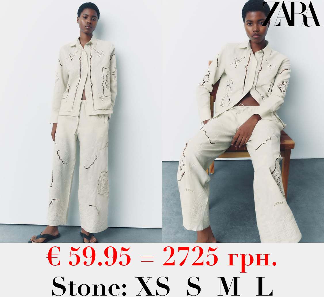 ZW COLLECTION EMBROIDERED TROUSERS