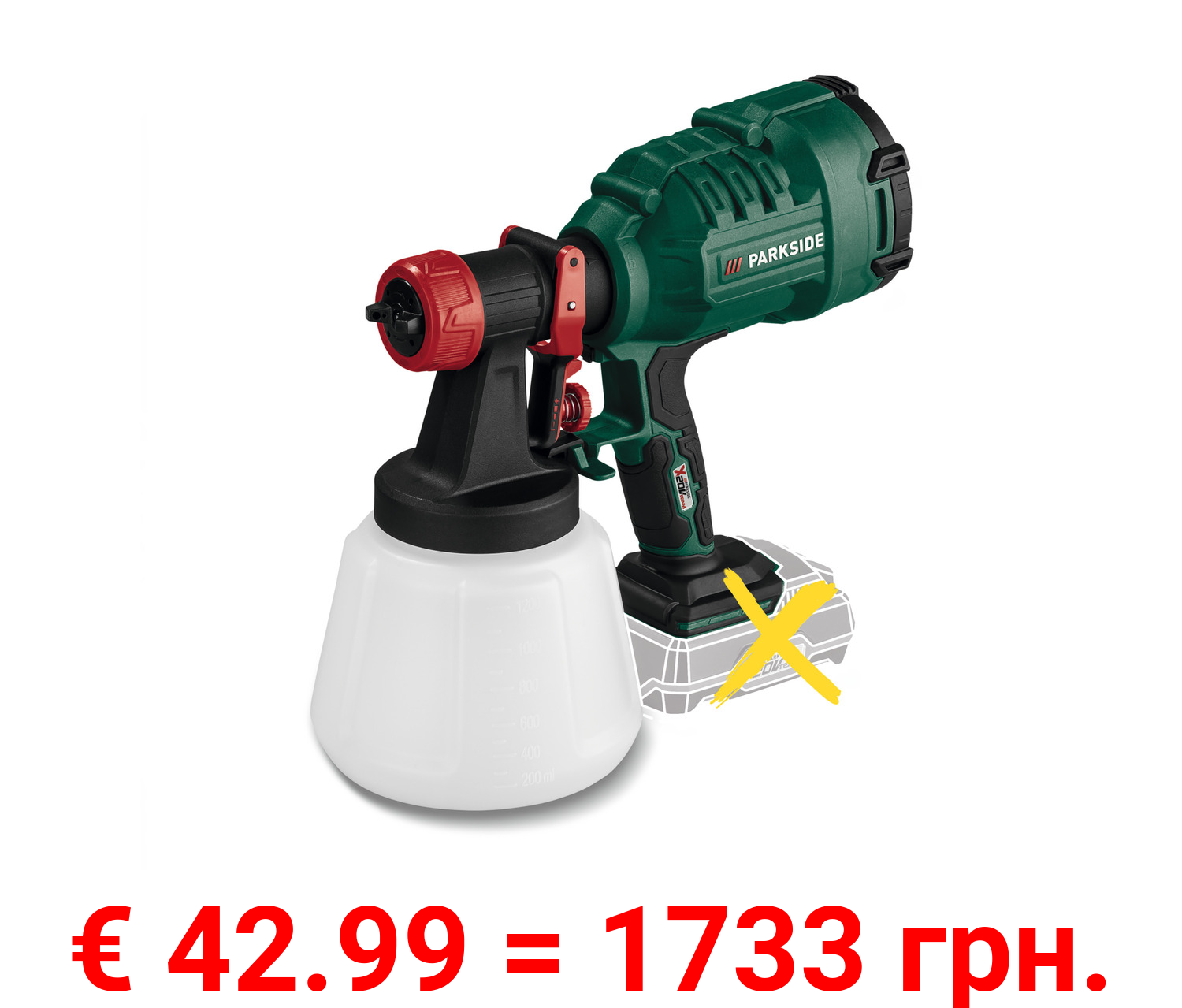 PARKSIDE® 20 V Akku-Farbspritzpistole »PFSA 20-Li A1«, ohne Akku und Ladegerät