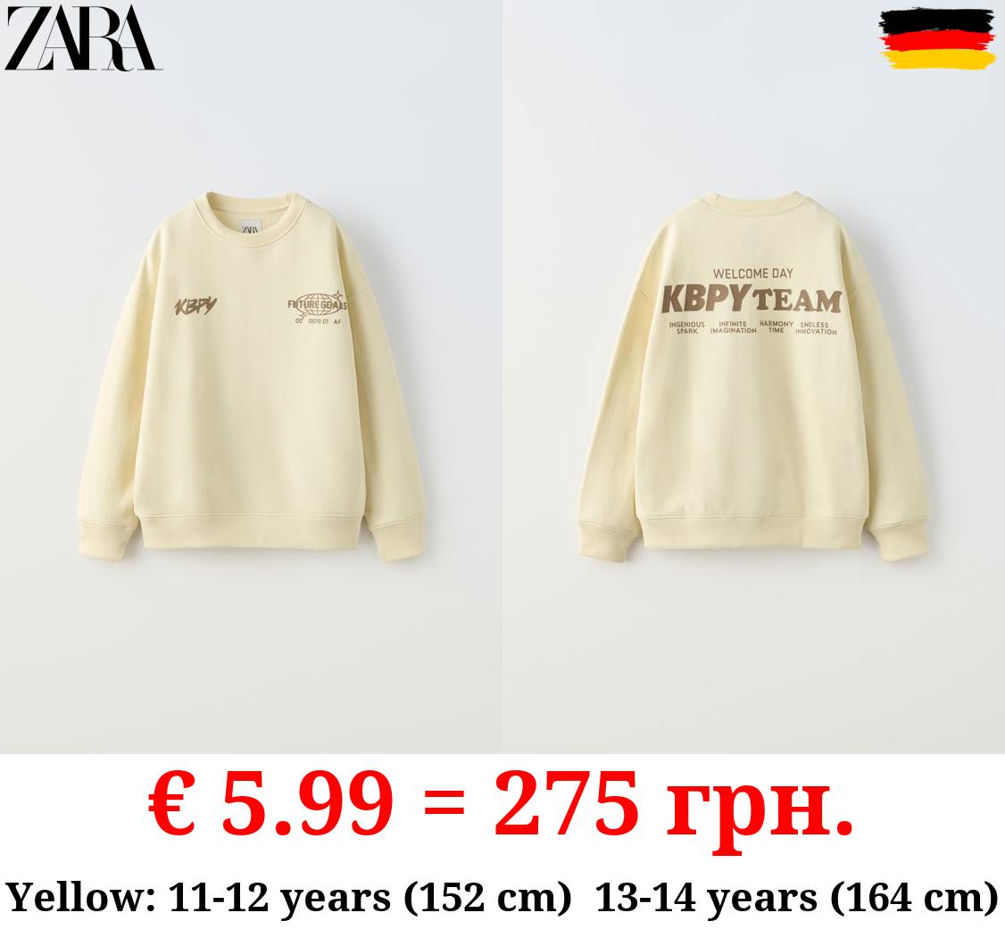 SWEATSHIRT WITH RAISED SLOGAN
