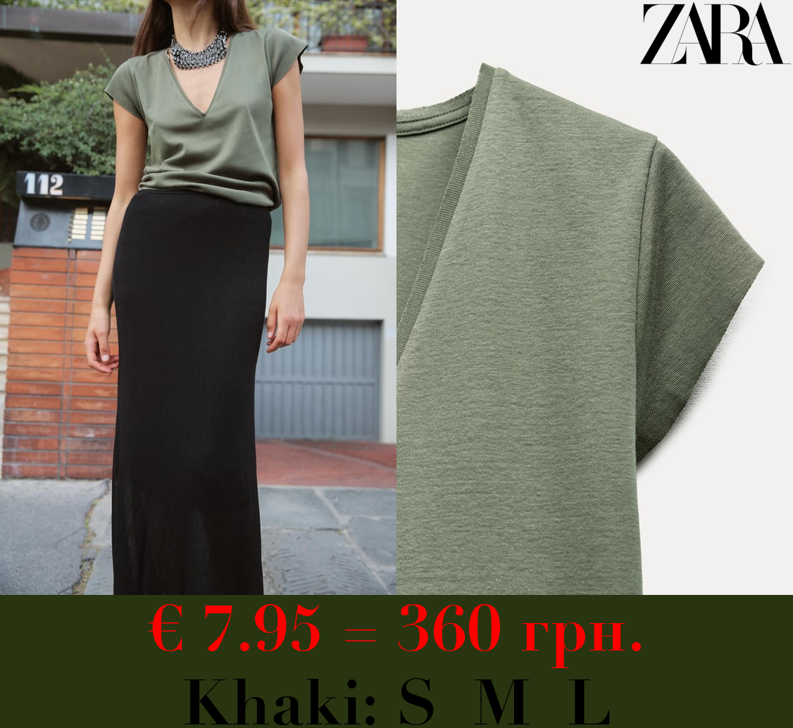 V-NECK COTTON T-SHIRT