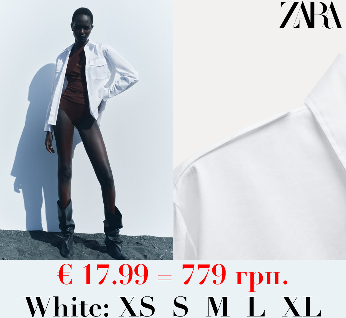 ZW COLLECTION POPLIN SHIRT WITH POCKETS