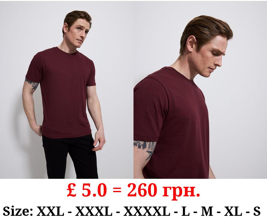 Burgundy Crew Neck T-Shirt
