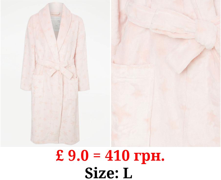 Pink Star Print Dressing Gown