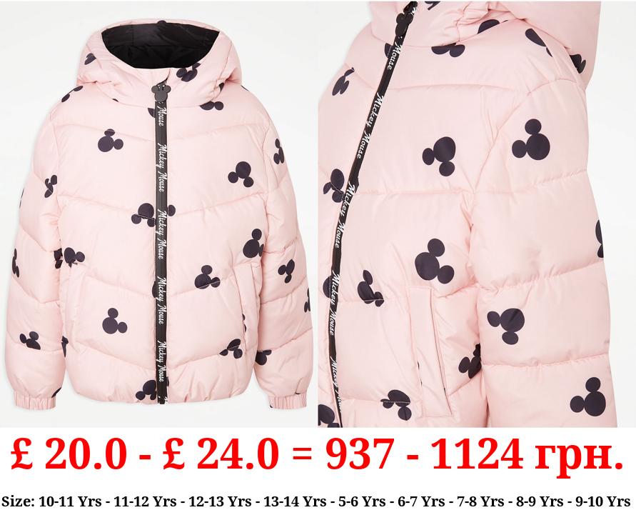 Disney Mickey Mouse Pink Padded Coat
