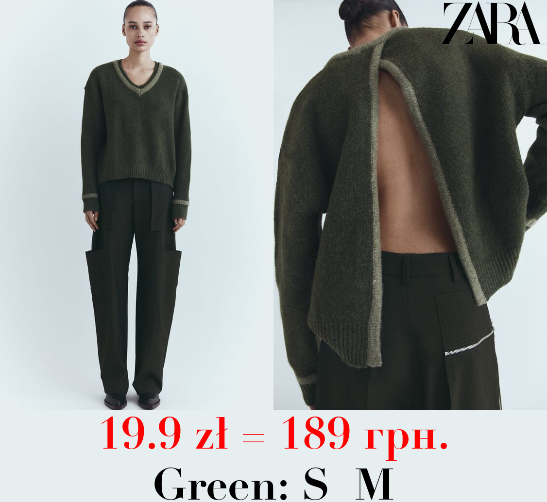 KNIT SWEATER WITH OPEN BACK