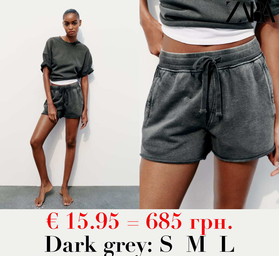 FADED-EFFECT PLUSH SHORTS