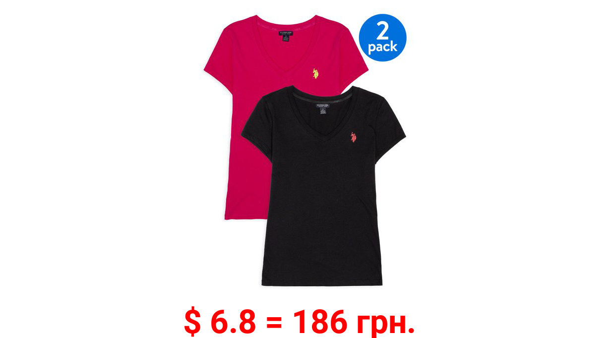 U.S. Polo Assn. V-Neck T-Shirt 2pc Pack Women's