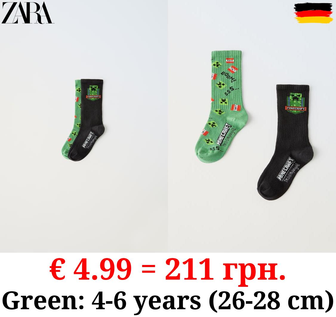 PACK OF TWO PAIRS OF MINECRAFT © MOJANG AB. TM SOCKS