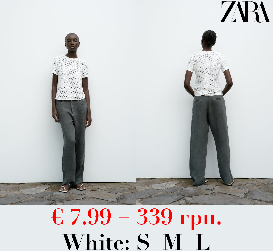 T-SHIRT WITH CUTWORK EMBROIDERY