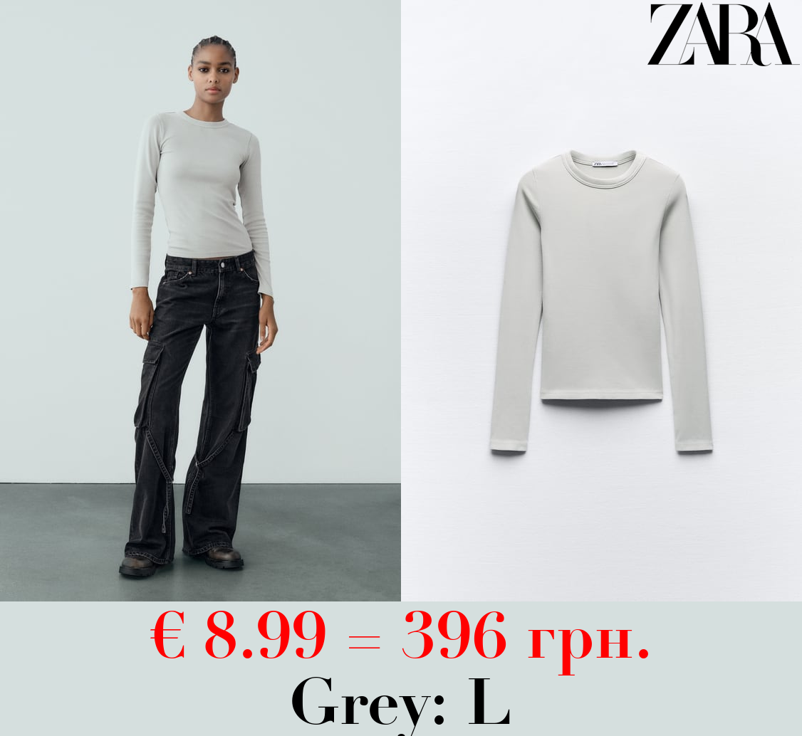 RIBBED LONG SLEEVE T-SHIRT