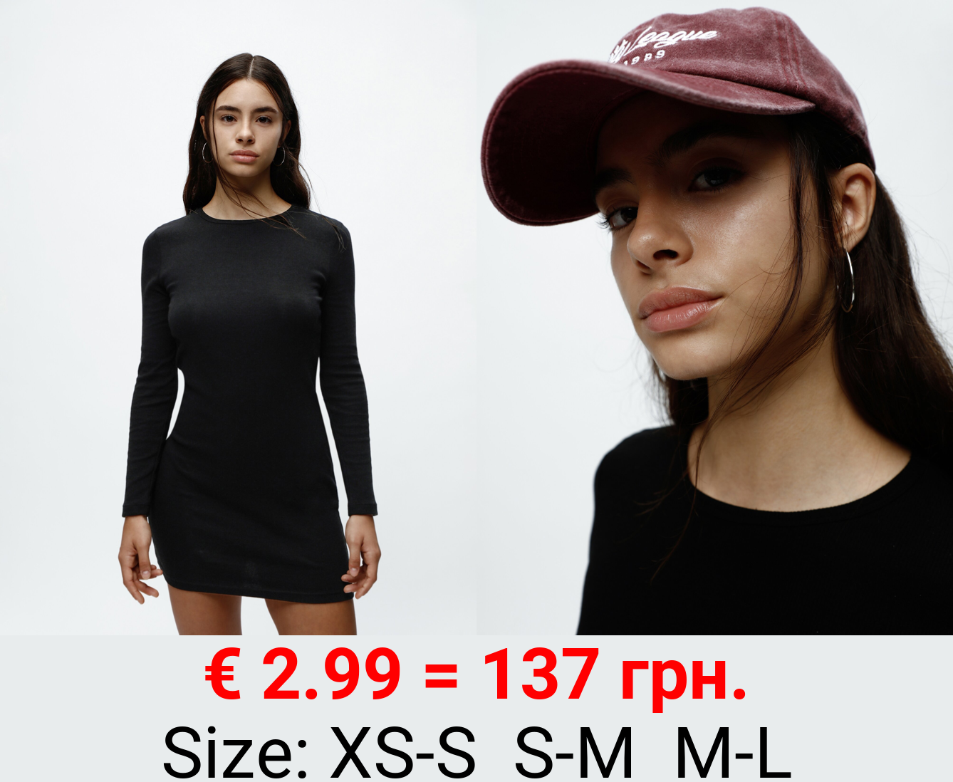 Ribbed long sleeve dress