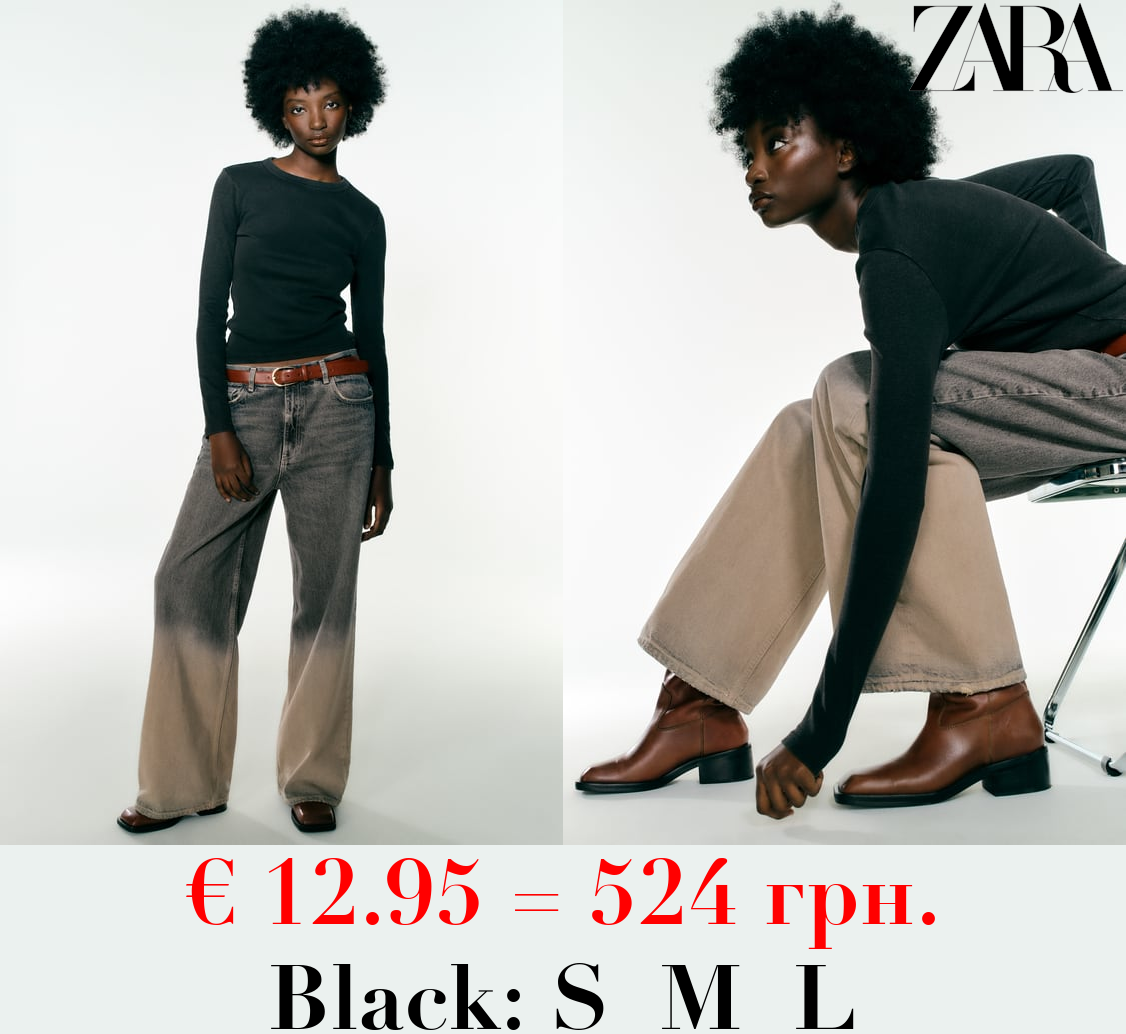 RIBBED LONG SLEEVE T-SHIRT