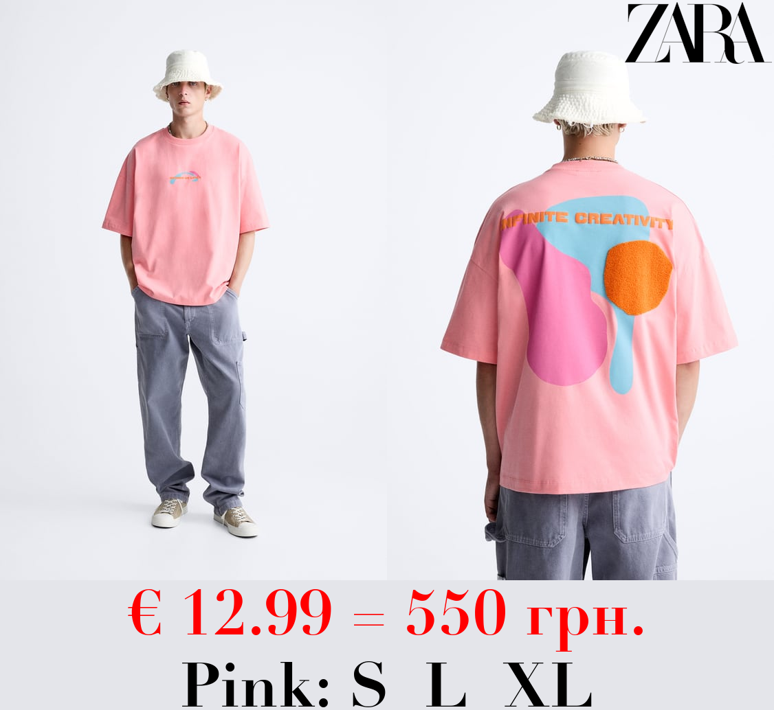 T-SHIRT WITH CONTRAST SLOGAN