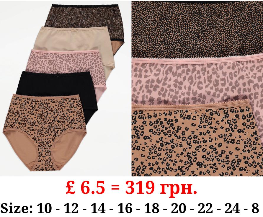 Animal Full Brief Knickers 5 Pack