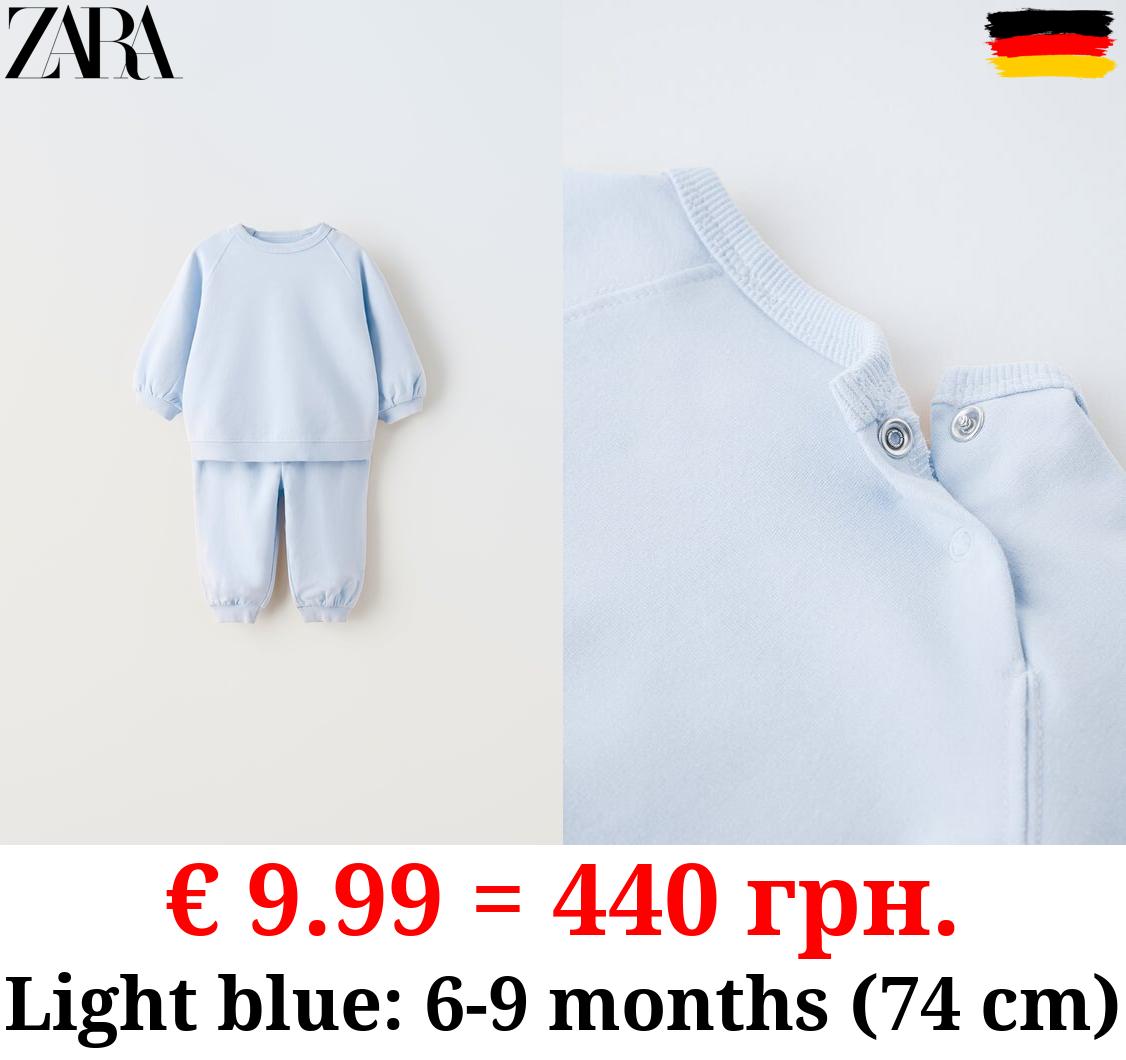 PLAIN PLUSH SWEATSHIRT AND TROUSERS CO-ORD