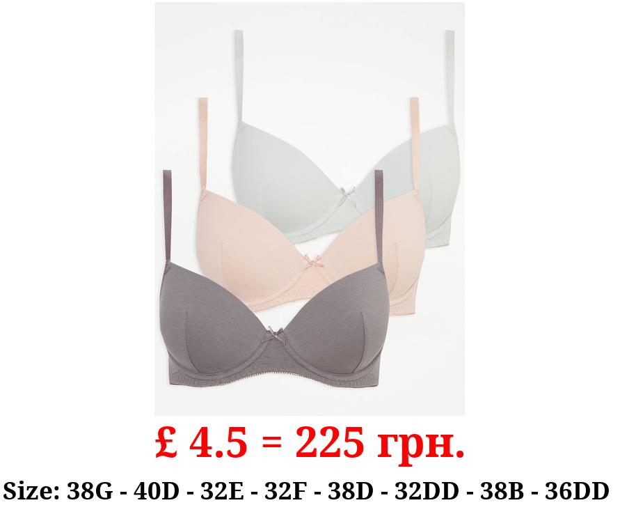 T-Shirt Underwired Bras 3 Pack