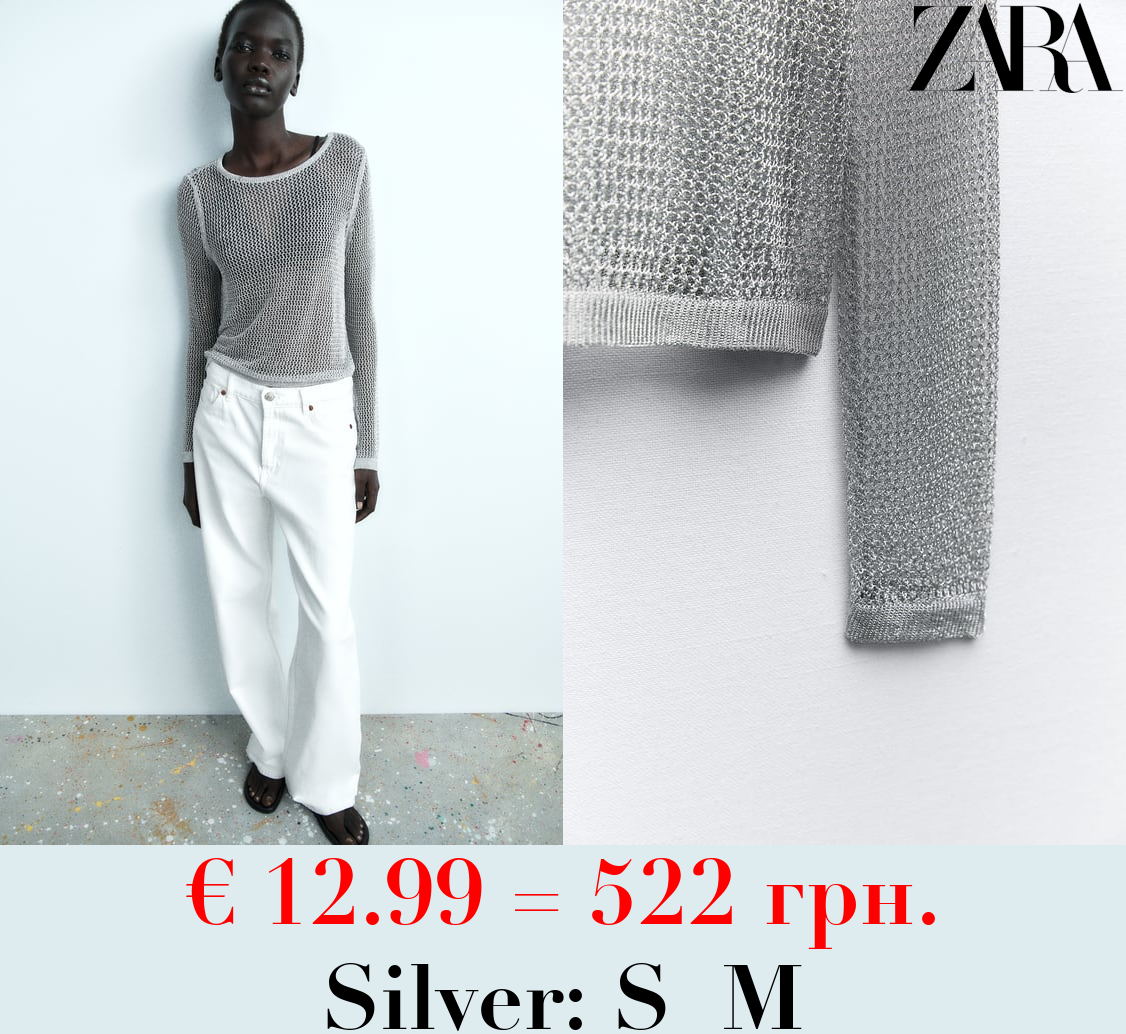 METALLIC MESH KNIT TOP