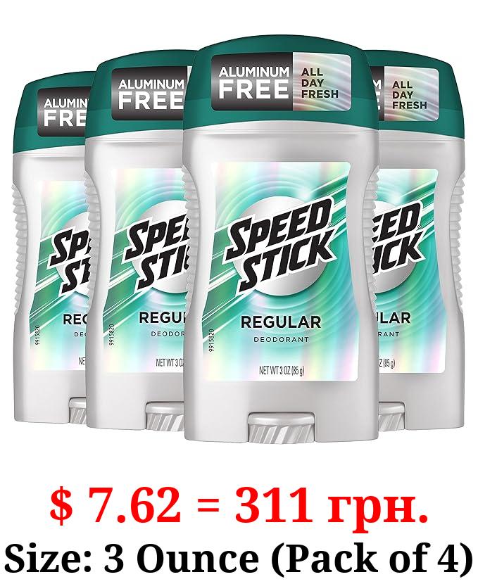 Speed Stick Men's Deodorant, Regular, 3 Ounce, 4 Pack