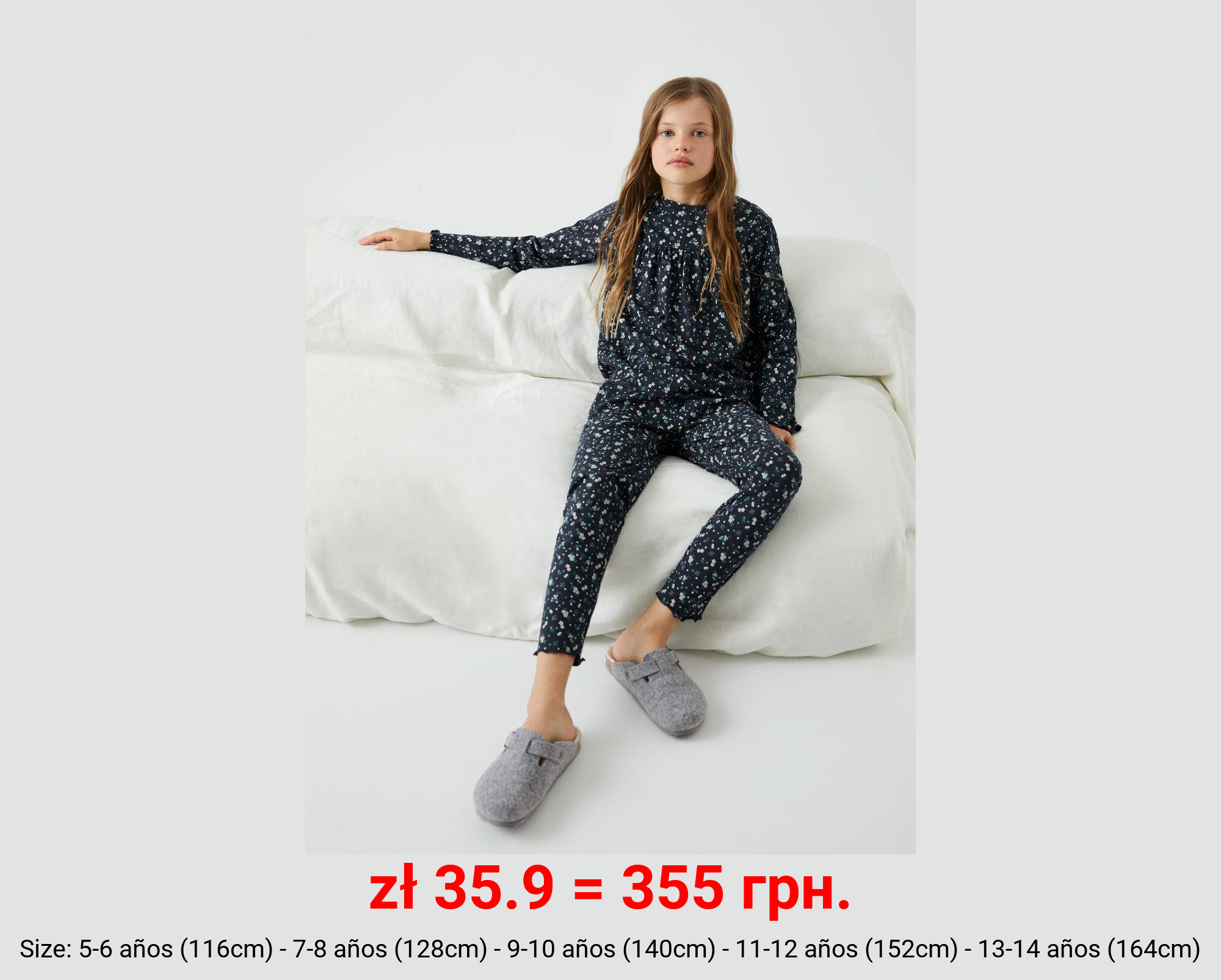 Pijama flores algodón