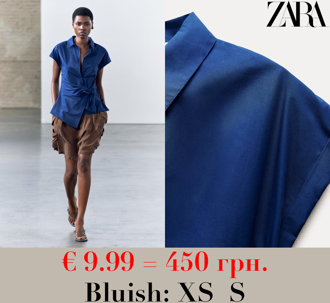 ZW COLLECTION POPLIN SHIRT WITH KNOT DETAIL