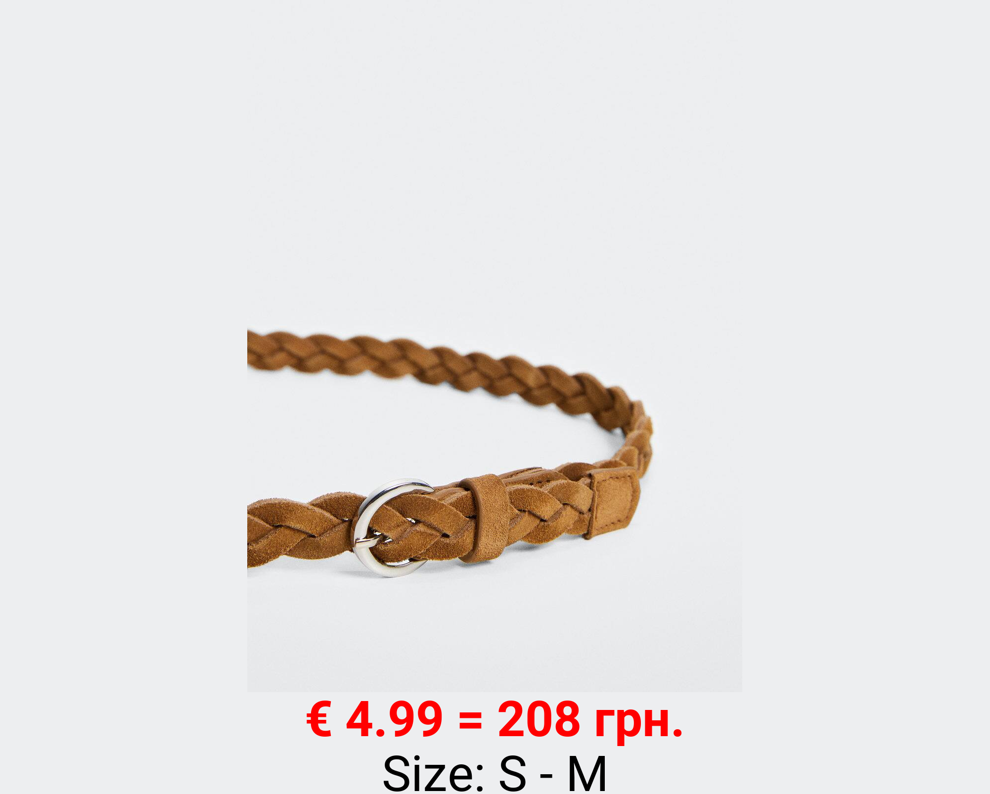 Cinturón trenzado piel