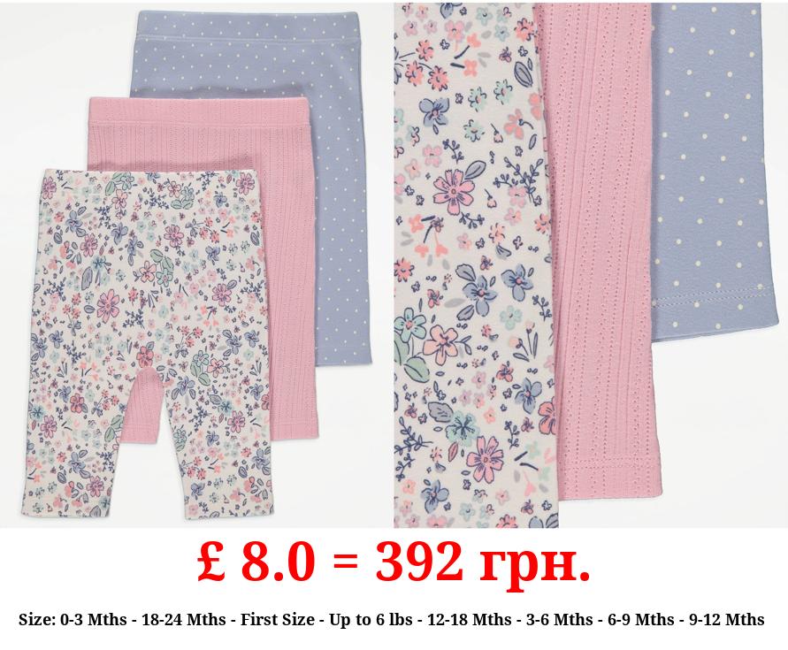 Ditsy Floral Leggings 3 Pack