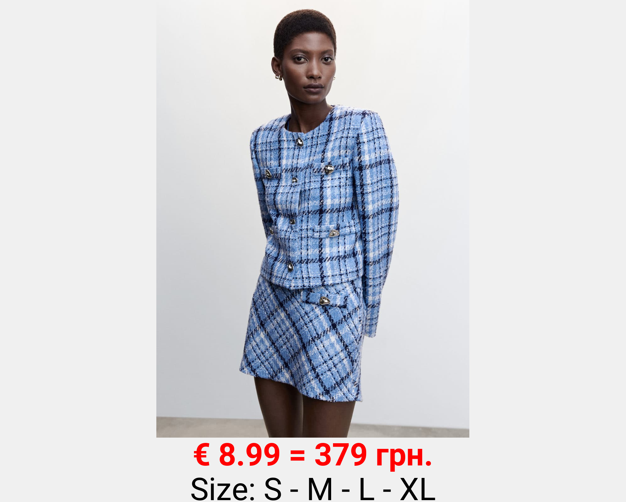 Minifalda tweed cuadros 