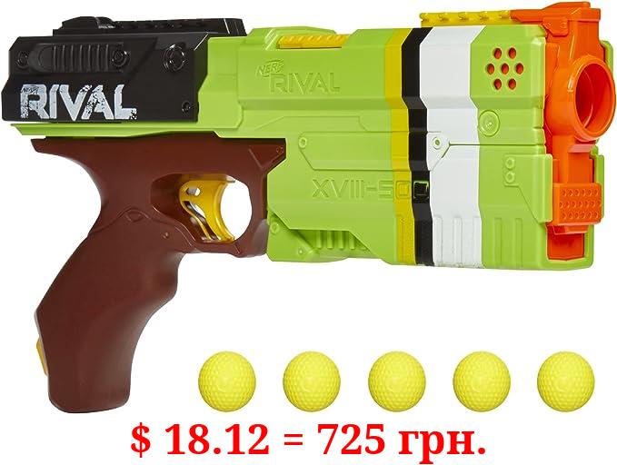 NERF Rival Kronos XVIII-500 Blaster, Breech-Load, 5 Rival Rounds, Spring Action, 90 FPS Velocity, Green (Amazon Exclusive)
