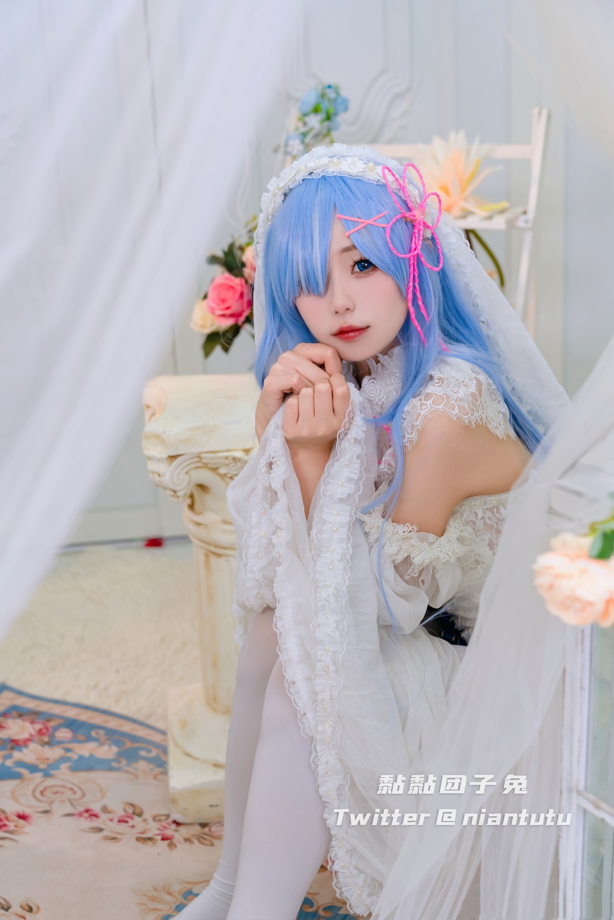 Cosplay 黏黏团子兔 长发蕾姆 8