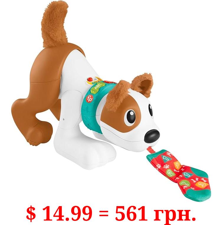 Fisher-Price Baby Learning Toy 123 Crawl With Me Puppy Electronic Dog With Smart Stages Content & Lights For Ages 6+ Months
