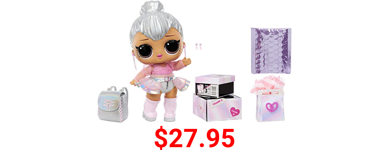 LOL Surprise Big B.B. (Big Baby) Kitty Queen – 11" Large Doll, Unbox Fashions, Shoes, Accessories, Includes Playset Desk, Chair and Backdrop