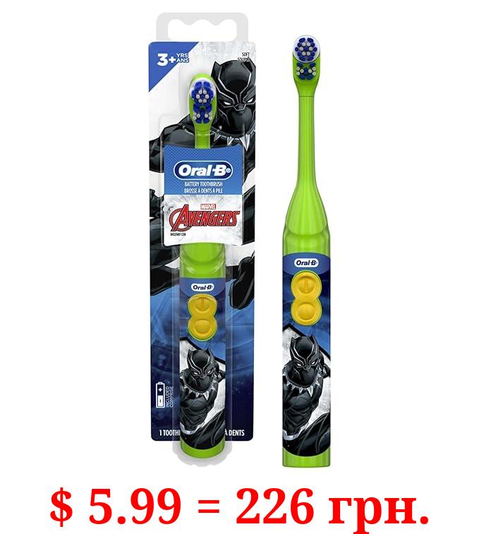 Oral-B Kid's Battery Toothbrush Featuring Marvel's Avengers, Soft Bristles, for Kids 3+ (Character May Vary)