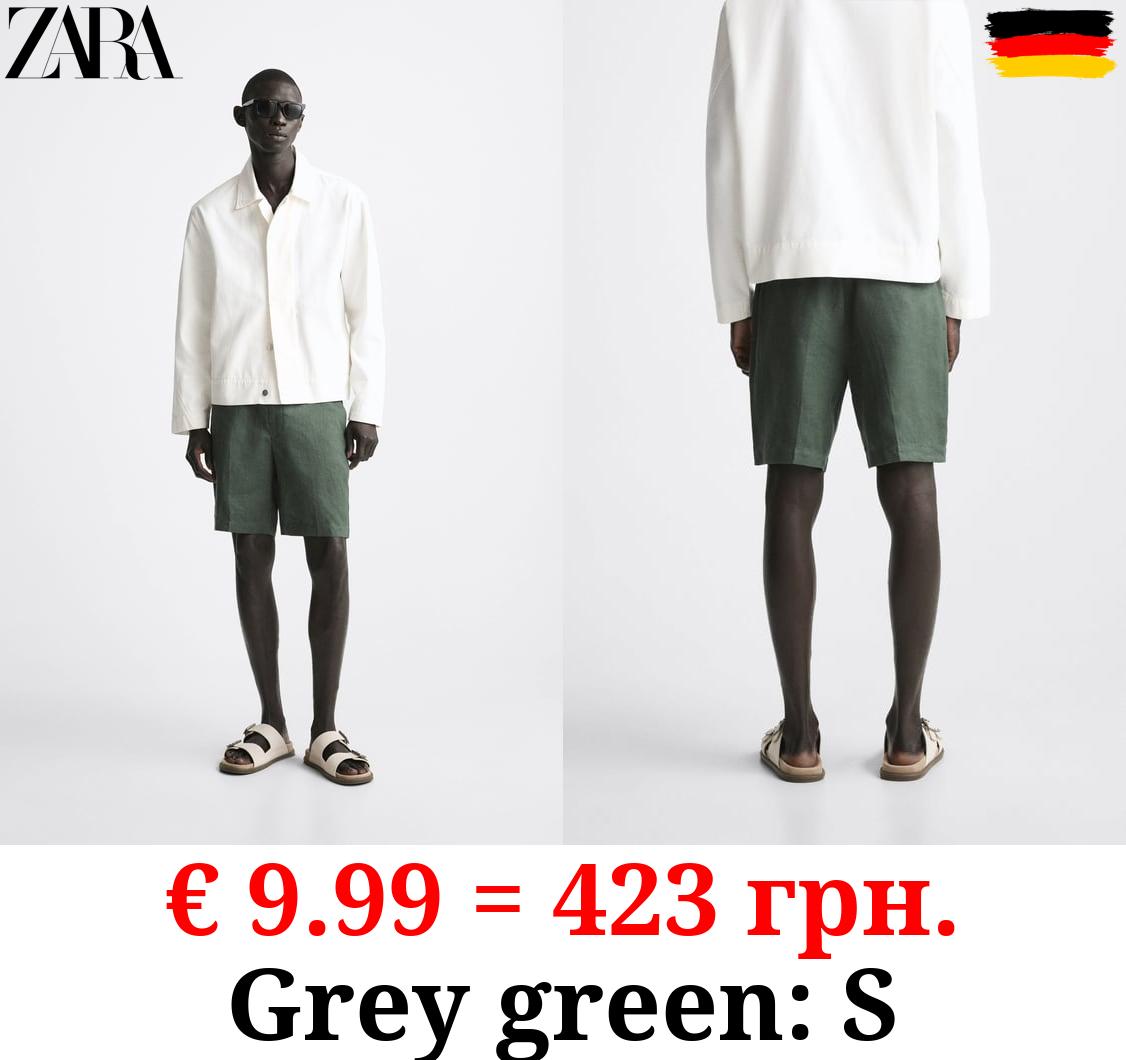100% LINEN BERMUDA SHORTS