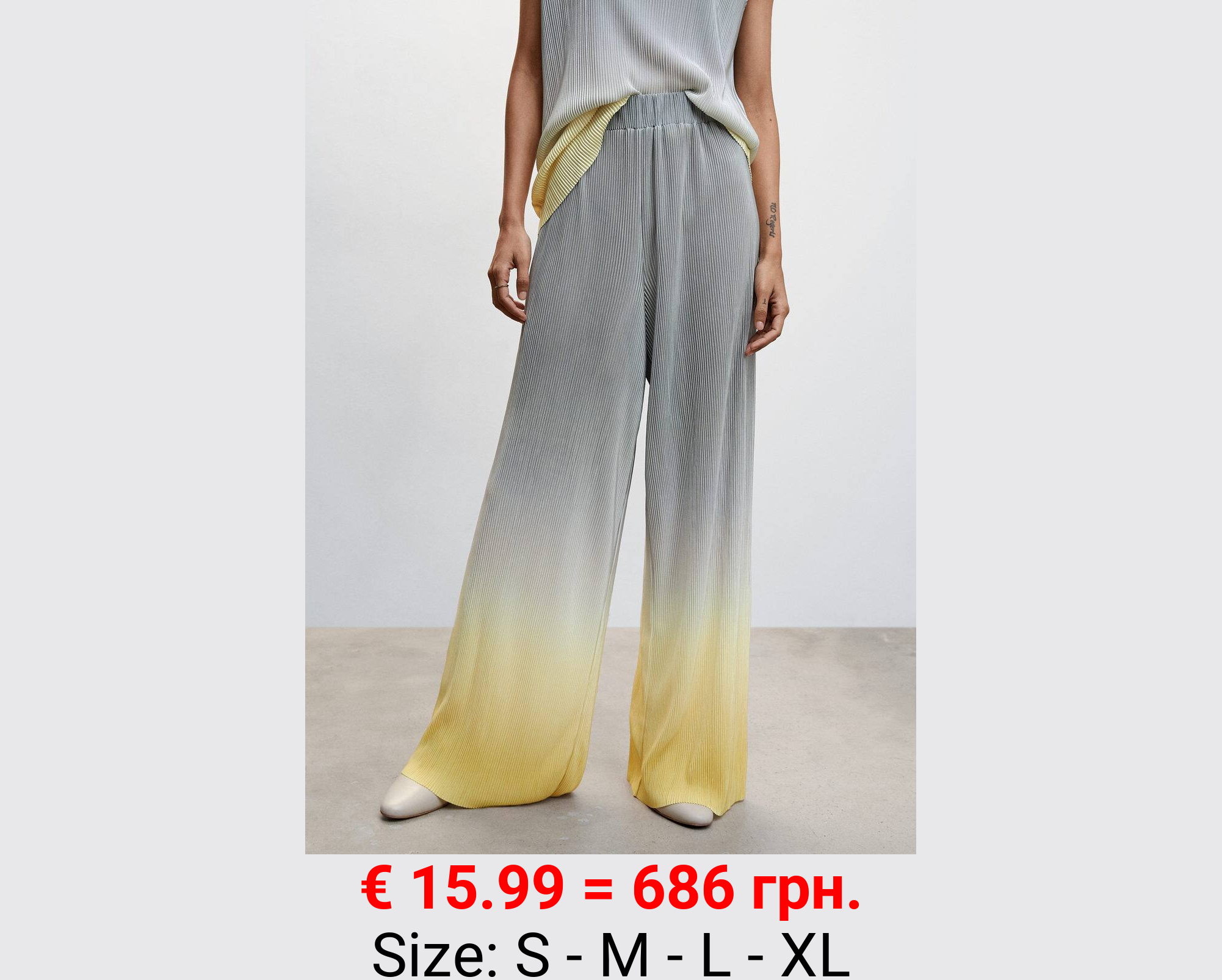 Pantalón palazzo plisado