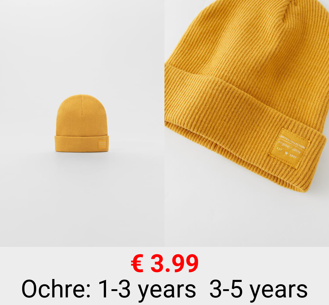 RIBBED COTTON BEANIE
