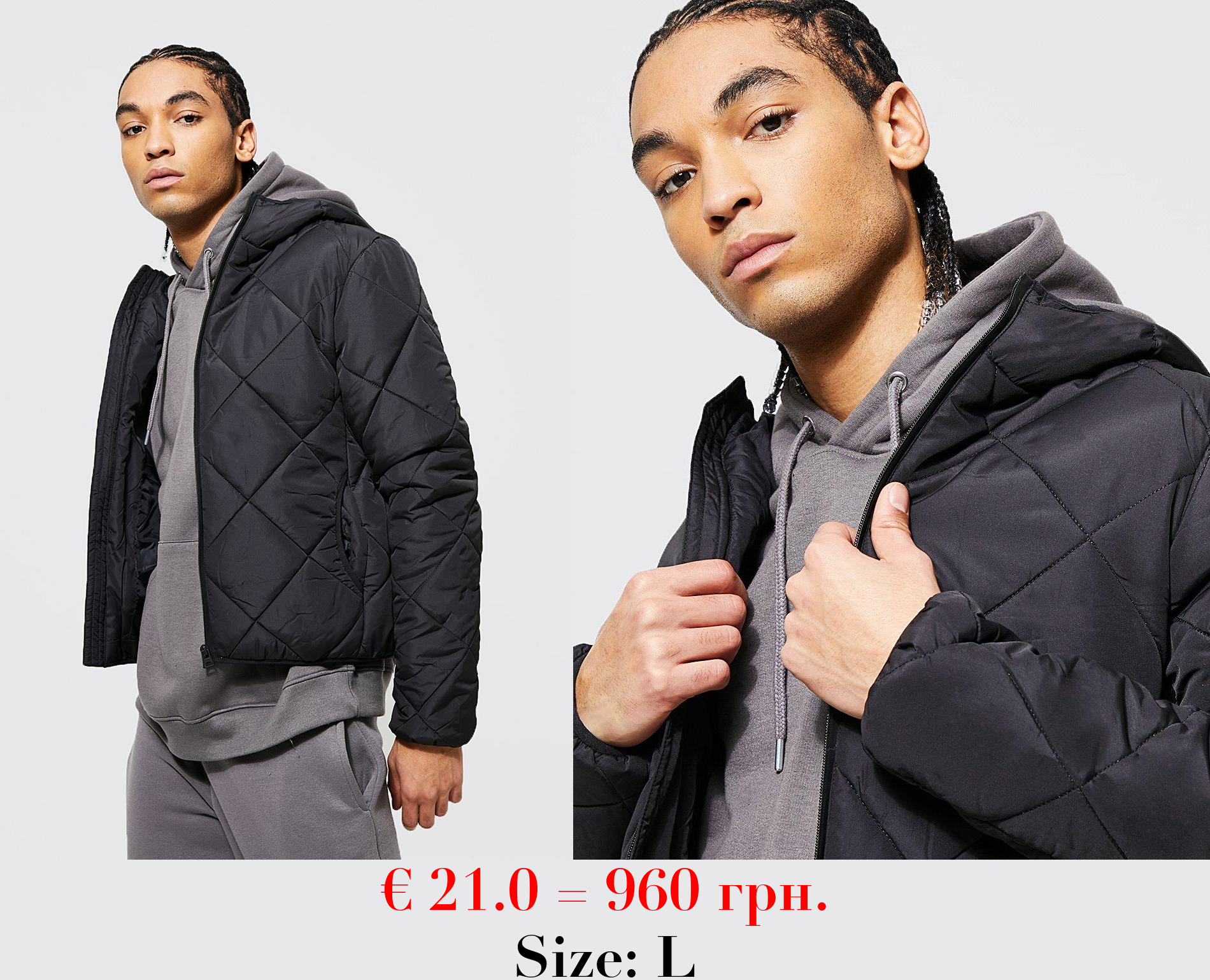 Diamond Quilted Hooded Puffer