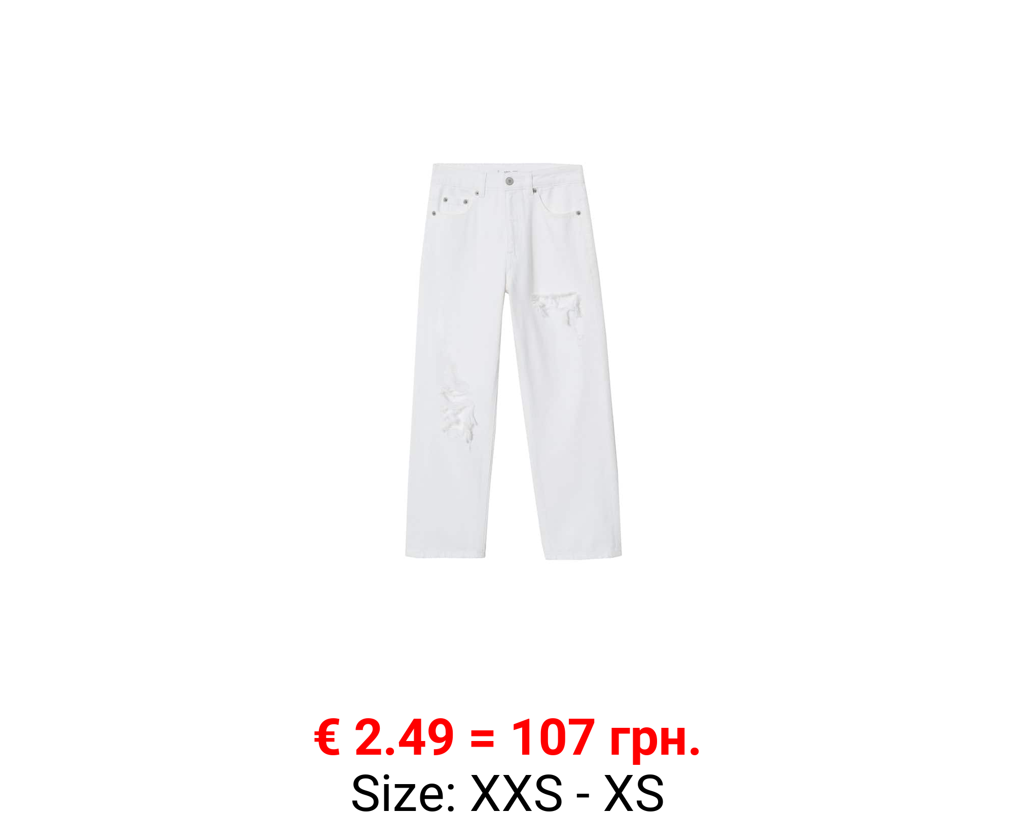 Jeans straight-fit rotos decorativos 