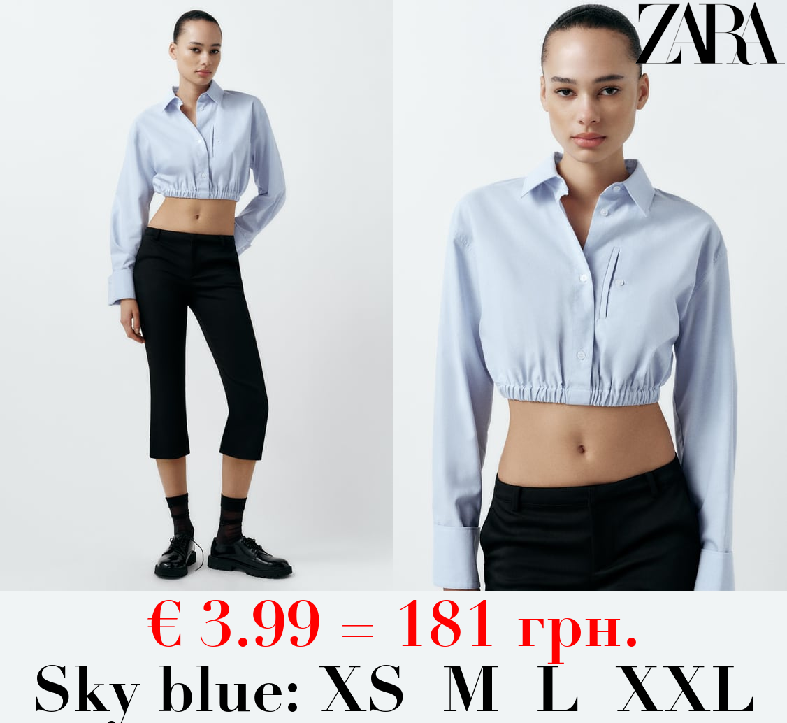 CROPPED GABARDINE SHIRT