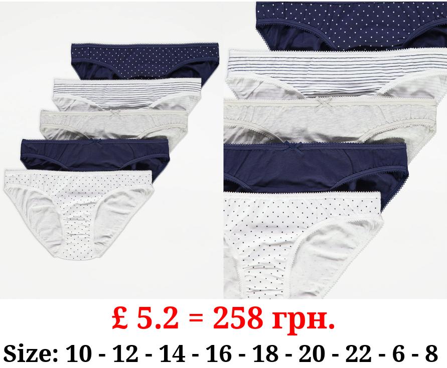 Stripe Spot Mini Knickers 5 Pack