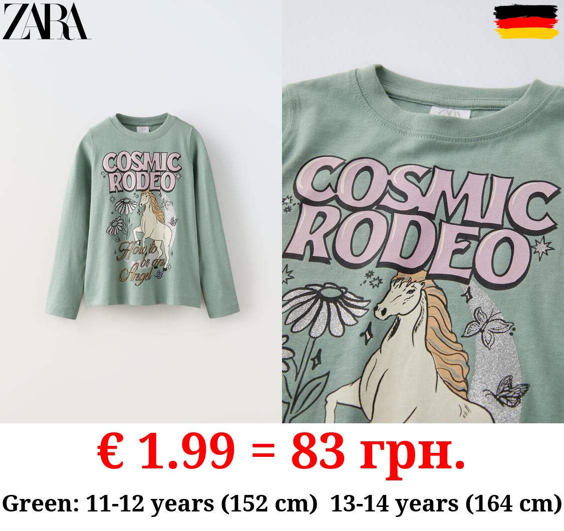 T-SHIRT WITH GLITTER PRINT