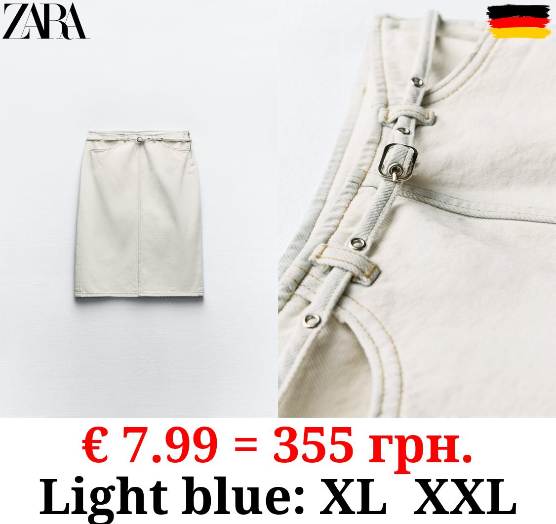 TRF DENIM SKIRT WITH BELT