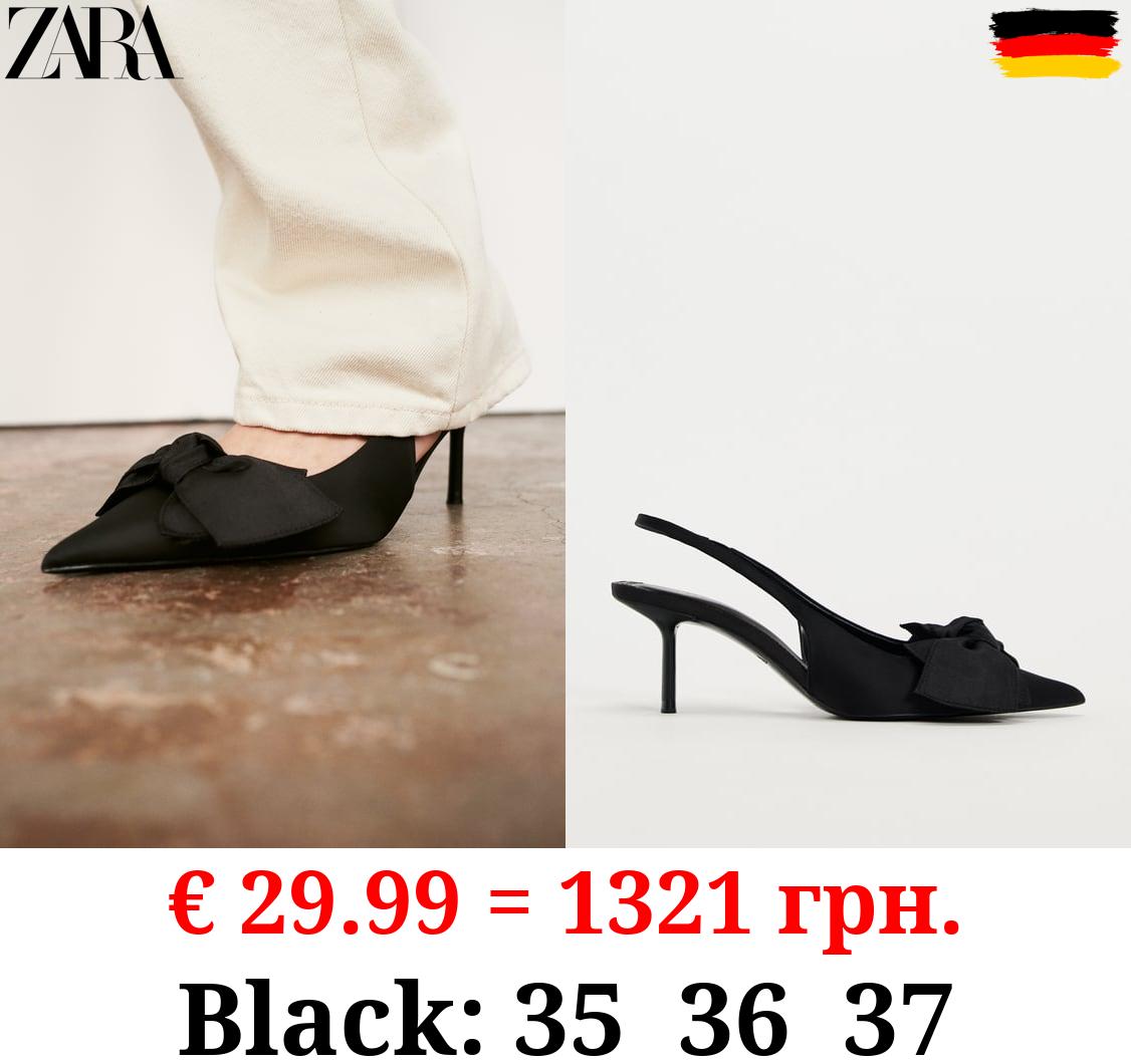 HIGH-HEEL SLINGBACK SHOES WITH BOW